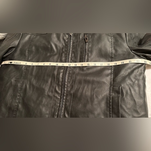 INC Men’s Faux Leather Bomber Jacket - Large - Picture 14 of 14